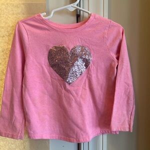 Garanimals Pink Long Sleeve Shirt with Glitter Heart